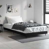  Bed Frame without Mattress Black 90x190 cm Engineered Wood