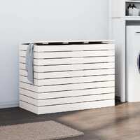  Laundry Basket White 88.5x44x66 cm Solid Wood Pine