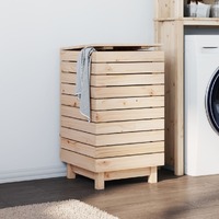  Laundry Basket 44x44x76 cm Solid Wood Pine