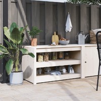  Outdoor Kitchen Cabinet White 106x55x64 cm Solid Wood Pine