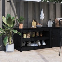  Outdoor Kitchen Cabinet Black 106x55x64 cm Solid Wood Pine