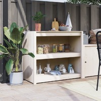  Outdoor Kitchen Cabinet White 106x55x92 cm Solid Wood Pine