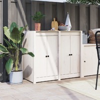  Outdoor Kitchen Doors 2 pcs White 50x9x82 cm Solid Wood Pine
