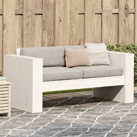  Garden Sofa 2-Seater White 134x60x62 cm Solid Wood Pine