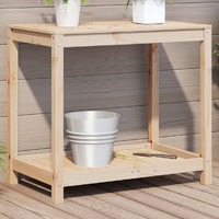  Potting Table with Shelf 82.5x50x75 cm Solid Wood Pine