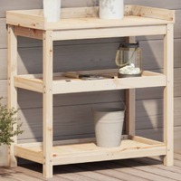  Potting Table with Shelves 82.5x45x86.5 cm Solid Wood Pine