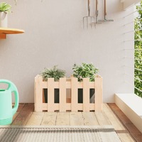  Garden Planter with Fence Design 60x30x30 cm Solid Wood Pine