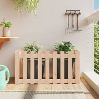  Garden Raised Bed with Fence Design 100x50x50 cm Solid Wood Pine