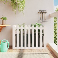  Garden Raised Bed with Fence Design White 100x50x70 cm Solid Wood Pine
