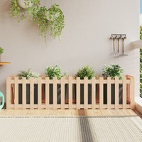  Garden Raised Bed with Fence Design 200x50x50 cm Solid Wood Pine