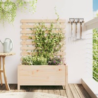  Garden Planter with Rack 79x39.5x114 cm Solid Wood Pine