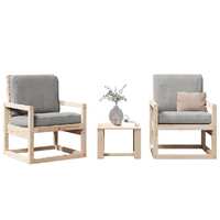  3 Piece Garden Lounge Set Solid Wood Pine