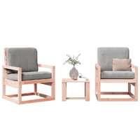  3 Piece Garden Lounge Set Solid Wood Douglas