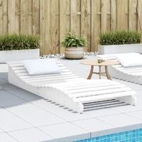  Sun Lounger White 205x80x31.5 cm Solid Wood Pine