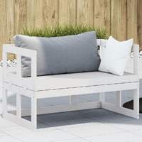  Garden Sofa Bench Extendable White Solid Wood Pine