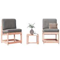  3 Piece Garden Lounge Set Solid Wood Douglas