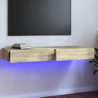  TV Cabinet with LED Lights Sonoma Oak 120x35x15.5 cm