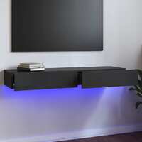  TV Cabinet with LED Lights High Gloss Grey 120x35x15.5 cm