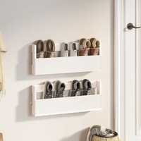  Wall-mounted Shoe Racks 2 pcs White 59x9x23 cm Solid Wood Pine