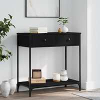  Console Table Black 75x34.5x75 cm Engineered Wood