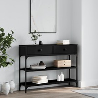  Console Table Black 100x25x75 cm Engineered Wood