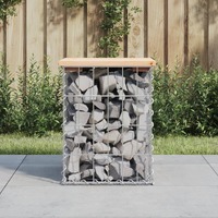  Garden Bench Gabion Design 33x31x42 cm Solid Wood Pine