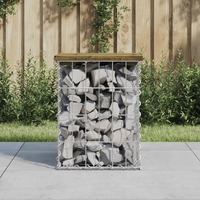  Garden Bench Gabion Design 33x31x42 cm Impregnated Wood Pine