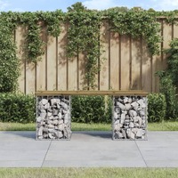  Garden Bench Gabion Design 103x31x42 cm Impregnated Wood Pine