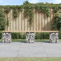  Garden Bench Gabion Design 203x31x42 cm Solid Wood Pine