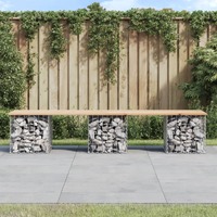  Garden Bench Gabion Design 203x44x42 cm Solid Wood Pine