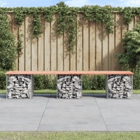  Garden Bench Gabion Design 203x44x42 cm Solid Wood Douglas