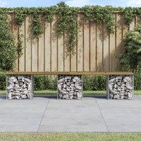  Garden Bench Gabion Design 203x44x42 cm Impregnated Wood Pine