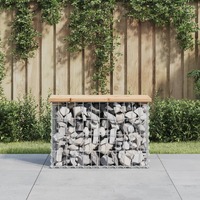  Garden Bench Gabion Design 63x31.5x42 cm Solid Wood Pine