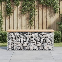  Garden Bench Gabion Design 103x31.5x42 cm Solid Wood Pine