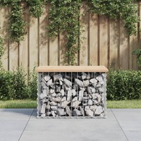  Garden Bench Gabion Design 63x44x42 cm Solid Wood Pine