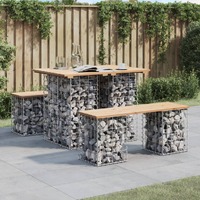  Garden Bench Gabion Design 100x70x72 cm Solid Wood Pine