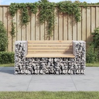  Garden Bench Gabion Design 143x71x65.5 cm Solid Wood Pine