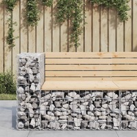  Garden Bench Gabion Design 92x71x65.5 cm Solid Wood Pine