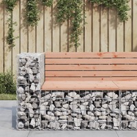  Garden Bench Gabion Design 92x71x65.5 cm Solid Wood Douglas