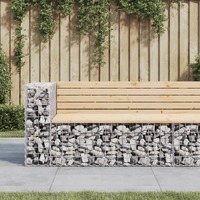  Garden Bench Gabion Design 122x71x65.5 cm Solid Wood Pine