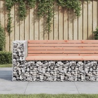  Garden Bench Gabion Design 122x71x65.5 cm Solid Wood Douglas