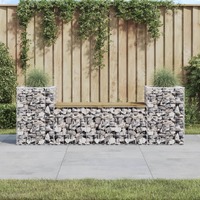  Garden Bench Gabion Design 183x41x60.5 cm Impregnated Wood Pine