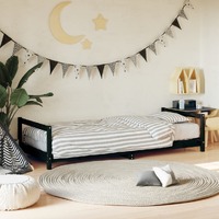  Kids Bed Frame Black 90x190 cm Solid Wood Pine