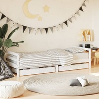  Kids Bed Frame with Drawers White 90x190 cm Solid Wood Pine