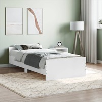  Bed Frame without Mattress White 90x190 cm Engineered Wood