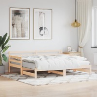  Daybed with Trundle without Mattress 90x190 cm Solid Wood