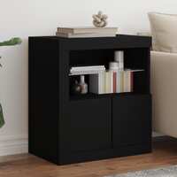  Sideboard with LED Lights Black 60.5x37x67 cm