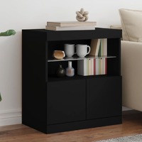  Sideboard with LED Lights Black 60x37x67 cm