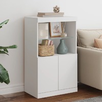  Sideboard with LED Lights White 60.5x37x100 cm