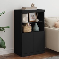  Sideboard with LED Lights Black 60.5x37x100 cm